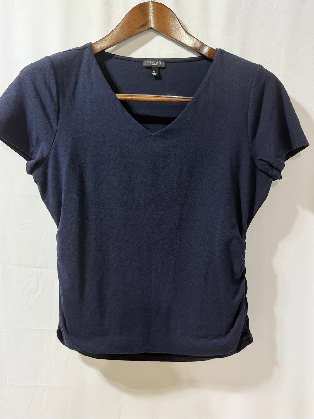 Talbots Navy V-Neck Short Sleeve Tee
